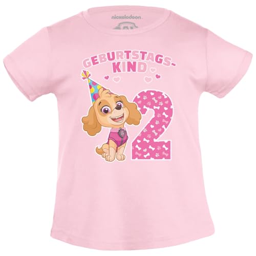 PAW PATROL - Geburtstagskind 2 Jahre Geburtstag Skye Geschenk Mädchen T-Shirt 104 Rosa