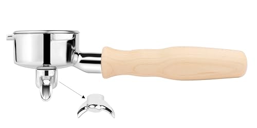 LILQ 54mm Spouted Portafilter Compatible with Breville Barista Express, Barista Pro, Bambino, and More – 18-20g basket included (Maple, Double Spouts)