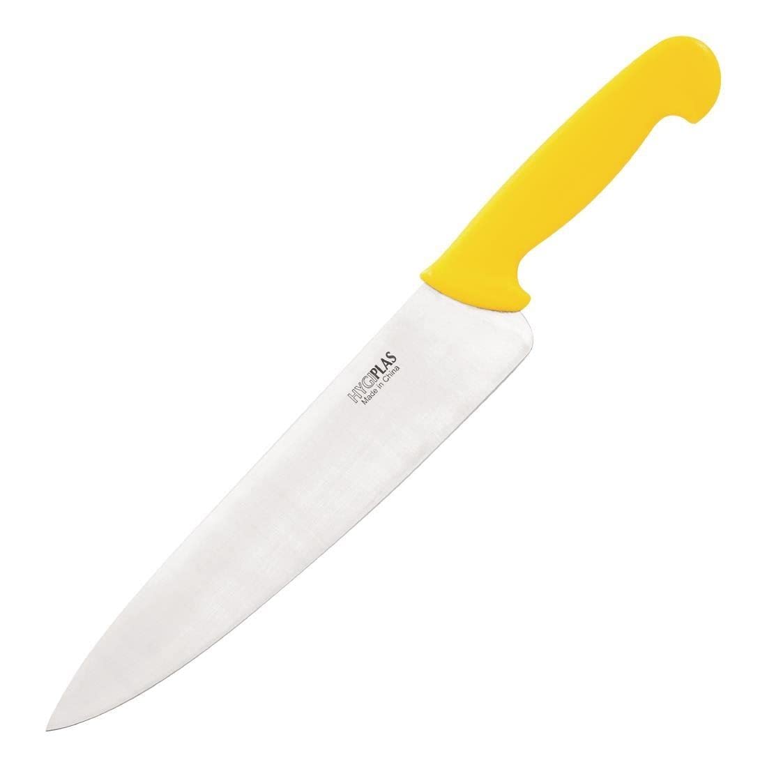 Hygiplas Colour-Coded Chef's Knife 25.5cm / 10 inch Blade Professional Grade | Yellow for Cooked Meats | Weight: 190 grams | C816