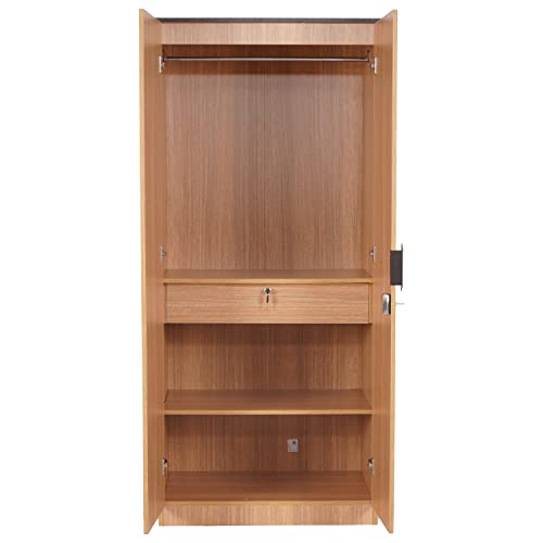Image of Nilkamal @Home Engineered Wood Wardrobe (Urban Teak) | 1 Year Warranty (Milford Without Mirror, 2 Door)