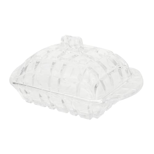 LIGIGWASH Caja De Mantequilla De Vidrio Recipiente Transparente Para Mantequilla Recipiente Grande Con Tapa Moderna Bandeja Para Mantequilla Recipiente Para Mantequilla Cubierto Con
