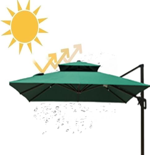 10x10ft Square Patio Umbrella Replacement Canopy - Double Layer Cantilever Cover for Garden, Yard, Outdoor Shade, Waterproof UV Protection, Easy Installation
