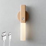 Luminaria Aplique de Pared de Madera Recargable USB Portátil Lámpara...