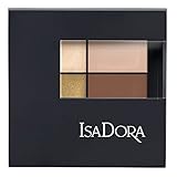 IsaDora Lidschatten - Matte Brown Eyeshadow Palette Quartett - Palette mit Spiegel und Applikator – Matt und Shimmer - Neutrale Farben Puder Bronze – Natürlicher Schatten - Vegan Make-up– 05 Rose Glam