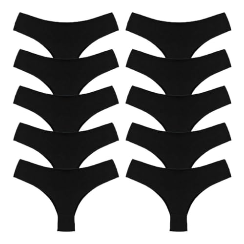 10 Calcinhas Corte a Laser não Marca Sem Costura (BR, Alfa, GG, Regular, Preto/Chocolate)
