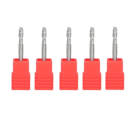 Image of 1 /8 Inch Milling Cutter 2 Slot Carbide End Milling Cutter Suitable for Aluminum Cutting Non-Ferrous Metal Cutting 5 Pieces
