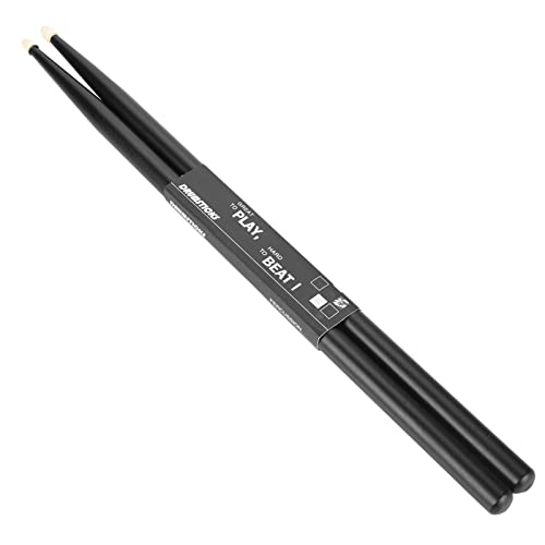 Baquetas 5A de madera de arce, par perfectamente equilibrado para bateristas que buscan precisión y comodidad (negro) miniatura 4
