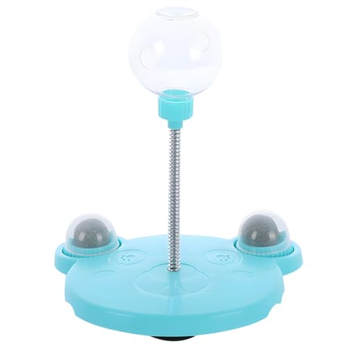 Juguete interactivo para gatos con dispensador de golosinas, bola antideslizante con hierba gatera, bonita base de oso para estimulación mental