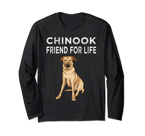 Chinook Friend For Life Dog Friendship Long Sleeve T-Shirt, Black