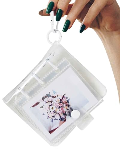 ALBUMAX Clear Travel Small Photo Album 2x3 with Keychain 25