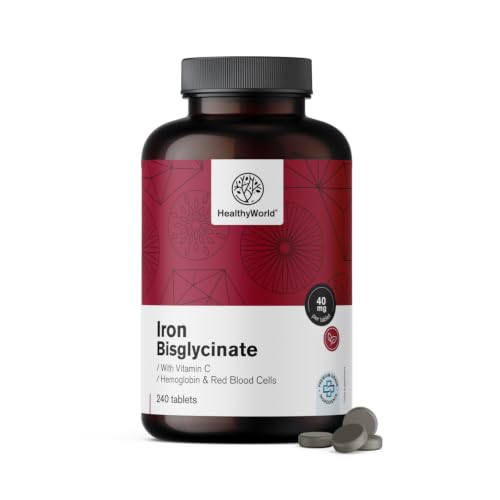 HealthyWorld Bisglicinato de Hierro - Con Vitamina C - 240 Comprimidos