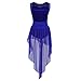CHICTRY Kids Girl's Cutout Back Lyrical Dance Dress Irregular High-Low Skirt Ballroom Dancing Costumes