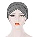 Fxhixiy Hijab Braid Silky Turban Hats for Women Cancer Chemo Beanies Cap Headwrap Headwear (Gray)
