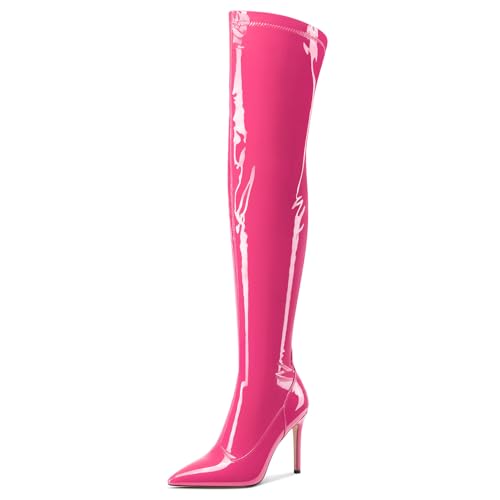 Bottes au-dessus du genou talon aiguille aux finitions soignees