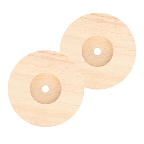 IWOWHERO 2piezas Base De Madera Para Lámpara De Mesa De Madera Maciza Para Lámparas De Noche Suministros Para Base Redonda De Clara Soporte De Para Escritorio