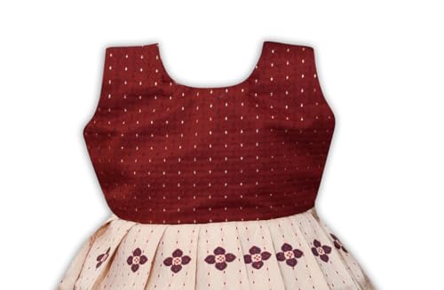 Image of South Indian Traditional Pattu Pavadai Jacquard Silk Frock Dress For Baby Girls
