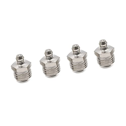 A ABSOPRO Níquel Chapado Recto Grasa Boquilla Racor M14 x 1.5 (Juego de 4)