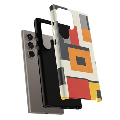Coque Samsung S24 Ultra rigide mate blocs de couleurs géométriques abstraites