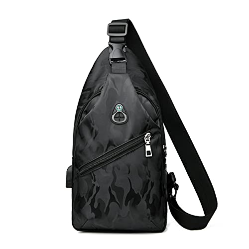 Bolso de hombro de camuflaje casual ideal para el día a día urbano en negro
