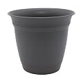 The HC Companies Eclipse Round Planter with Saucer - Outdoor & Indoor Plant Pot with Drainage Holes - Lightweight, UV-Resistant Plastic Pots for Plants, Flowers & Herbs (20" Warm Gray, Pack of 1)