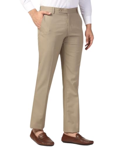Image of Jack and Jini Formal Pant for Men. Regular Fit, Lightweight, Flat Front, Premium Cotton Polyester Blend Fabric. Office, Party and Casual Wear. Non Stretchable.