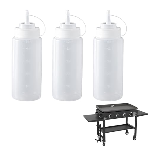 Squirt Bottles Compatible with Blackstone Grill - 16 OZ Empty Squeeze Bottles with Cap, Non-Leakage,...
