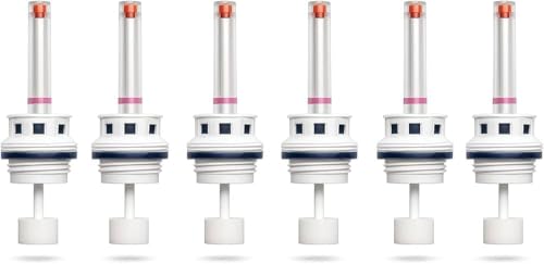 Image of Luminous Compatible [NOT for EXIDE Batteries] Inverter Battery Water Level Float Indicator Cap Set with Fume Filtration - 1 Set of 6 Pieces for 1 Battery (30 mm, White)