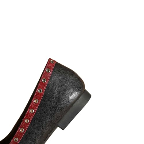 TinaCus Handmade Women's Genuine Leather Slip On Perforated Round Toe Dress Ballet Flat3