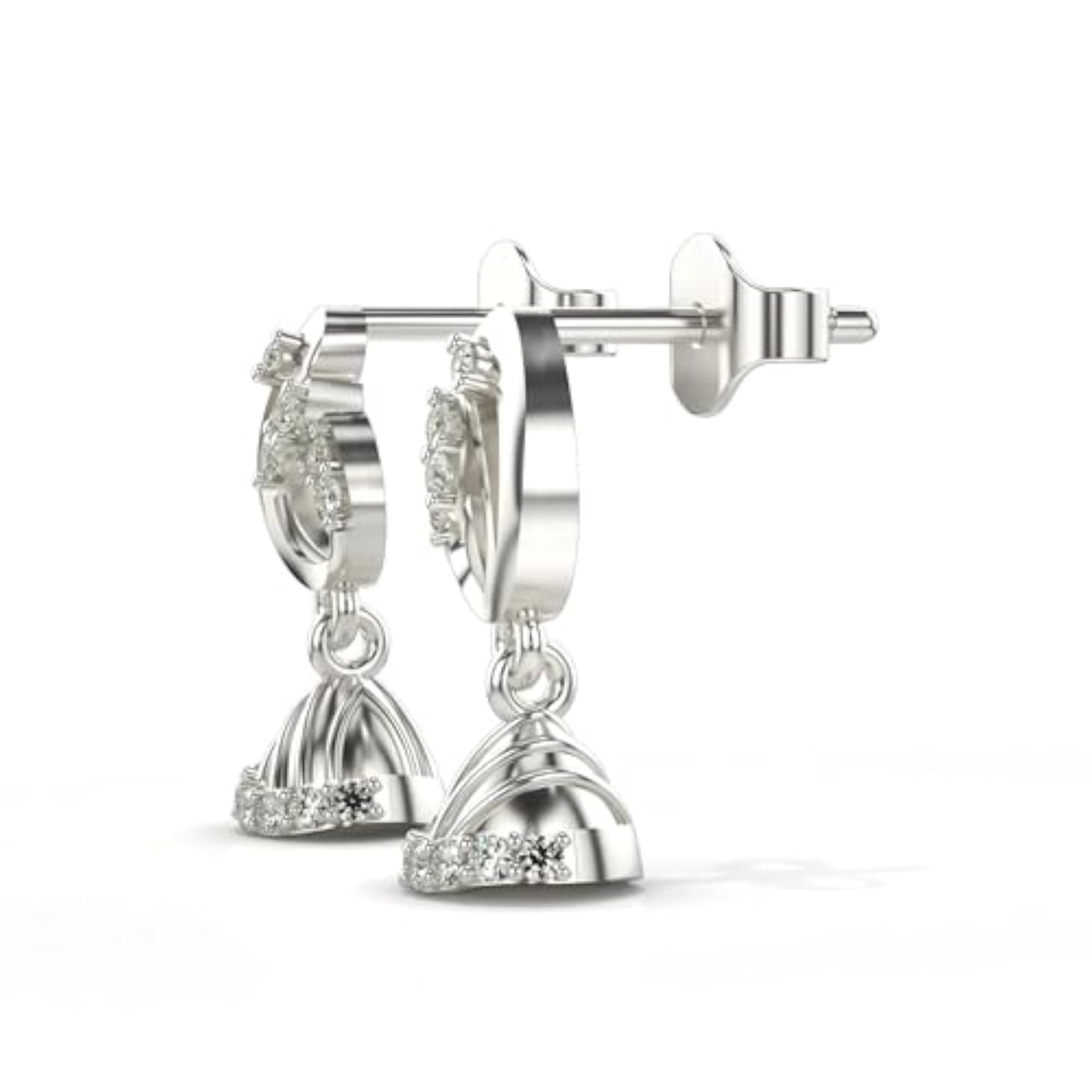Women's Sterling Silver & Lab Grown Diamond 0.23cts Elegant White Earrings