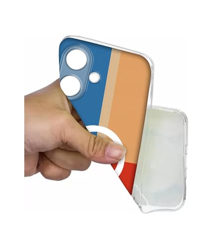 Image of Casotec Back Cover for Tecno Spark Go 2 4G Color Block Minimal Magnetic Ring Design (Not Magnetic Compatible) | UV Printed Soft TPU Shockproof Back Case for Tecno Spark Go 2 4G