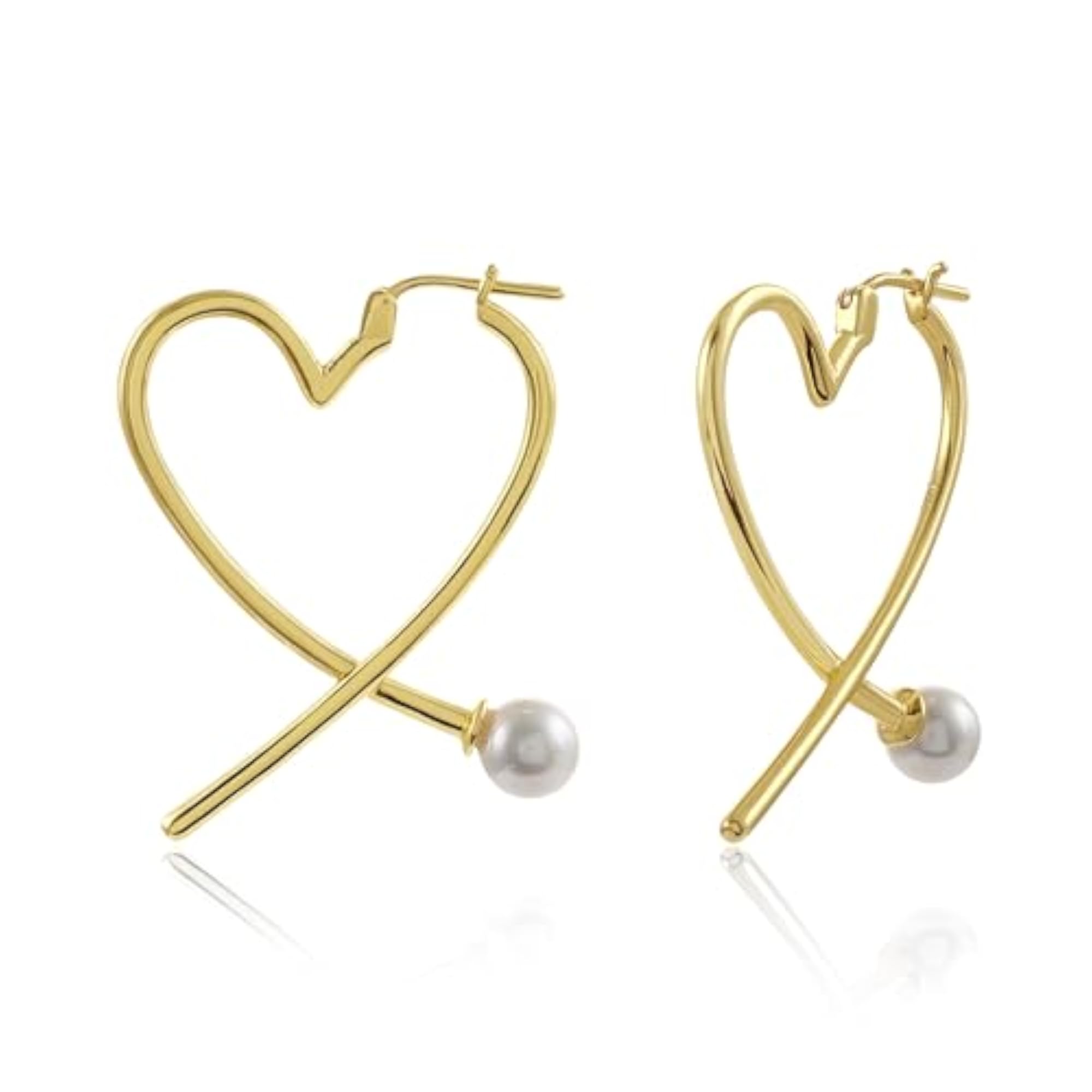 Women's 925 Sterling Silver Front-Back Heart Earrings