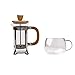 Liudan Dzbanek do kawy drewniany uchwyt szklany dzbanek do kawy z oliwek francuski zatrzask dzbanek do kawy czajniczek ze stali nierdzewnej dzbanek do kawy domowy dzbanek do kawy z zestawem filiżanek 400 ml czajnik do kawy (kolor: biały)