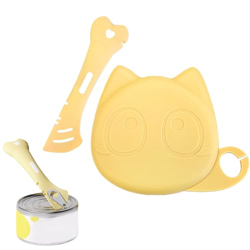 Tapa de tapa de comida para gatos, tapa de comida para gatos, Cat Food Espátula, Tapa de cubierta de almacenamiento para mascotas portátiles para la estación de alimentación de viag