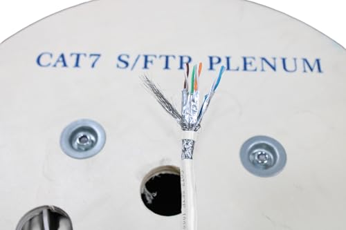 Cable CAT7 Plenum 1000ft S/FTP 23AWG Cobre Blanco miniatura 3