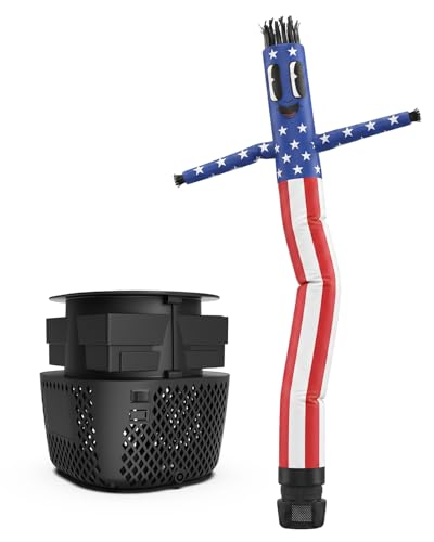 Puligoth 7 FT Inflatable Tube Man with Blower: Patriotic Inflatable Dancing Man for July 4th Yard Decor Store Grand Opening Indoor & Outdoor Holiday Party Celebrations (Red)