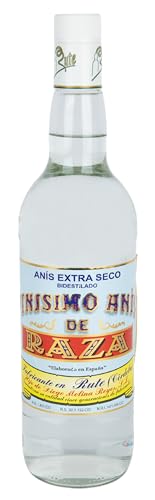 Anís Seco 55º, Anís Extra Seco Bidestilado Artesanal y Tradicional, (1 Botella de 1L)