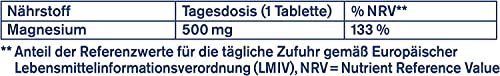 tetesept Magnesium 500 Nacht Tabletten für entspannte Muskeln im Schlaf, 30 St. Tabletten