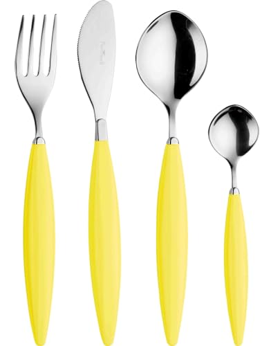 PINTINOX-SERVIZIO DI POSATE 24 PEZZI GIALLO, MODELLO ELIC