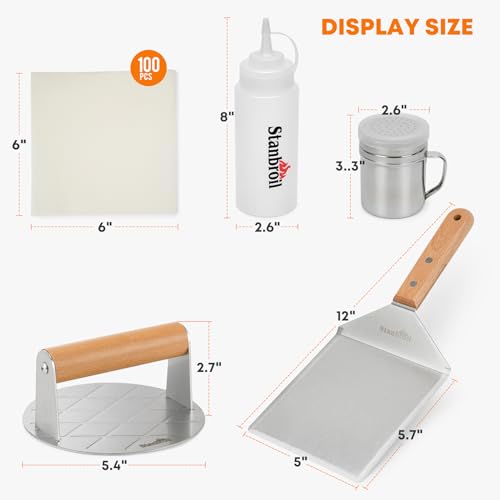 Kit Parrillero Stanbroil 5 Piezas Acero Inoxidable y Madera miniatura 2