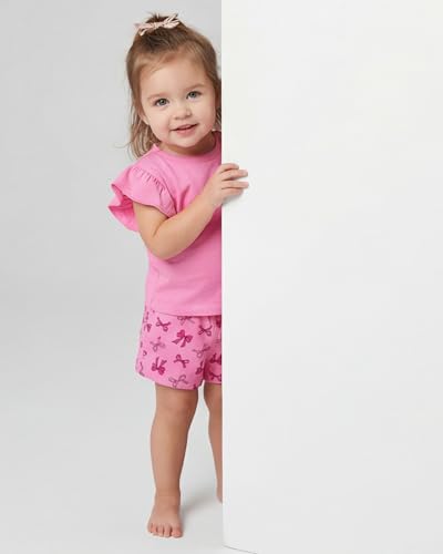 Image of Disney Minnie Mouse Outfit for Girls, 2-Piece Short Set | Minnie Mouse Shirt and Short, Elastic Waist, Disney Trips, Summer Play