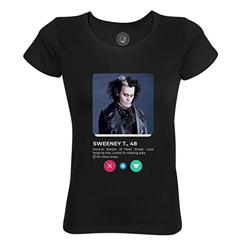 Bild: Rundhals-T-Shirt aus Bio-Baumwolle f�r Damen Sweeney Todd Barbier Soziales Netzwerk Dating Liebe f�r 19,90 EUR bei amazon.de