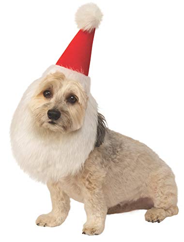 Rubie's Christmas Collection Santa Claus Hat and Beard for Pets, Medium to Large