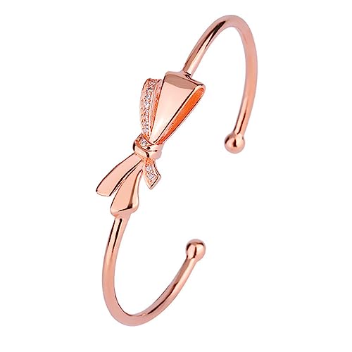 Bracelet fin pour dames en argent S925 ajustable à motif nœud papillon