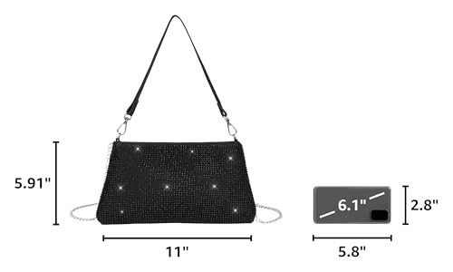Image of Valleycomfy Bling Evening Clutch Bag for Women Lady Girl Bride Rhinestone Purse For Prom Cocktail Party Wedding Engagement