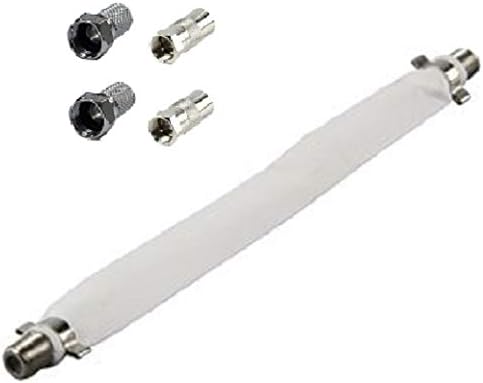 electrosmart F Socket Flat Ribbon Coax Cable Kit - Ideal for windows doors caravans etc - Kit includes 1x 20cm Cable 2x F Plugs & 2x F Plug Male to Coax Socket Female Adaptors