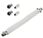 electrosmart F Socket Flat Ribbon Coax Cable Kit - Ideal for windows doors caravans etc - Kit includes 1x 20cm Cable 2x F Plugs & 2x F Plug Male to Coax Socket Female Adaptors