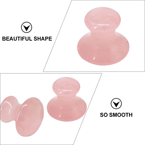 HEALLILY 2 Unids Natural Rose Cuarzo Gua Sha Sha Herramienta de Masaje de Hongos Tablero de Raspado de Cristal de Polvo Creativo Barras de Masaje Facial para Pieles de Spa Meditación - imagen 8