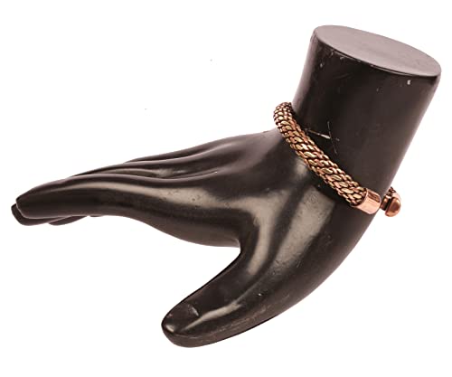 Image of Touchstone Copper Magnetic Hand Forged With Solid And High Gauge Tibetan Style Multi Layer Braid Pattern Minimalistic Elegance Pure Copper Bracelet In Two Tones.
