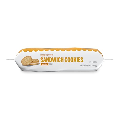 Image of Amazon Grocery, Vanilla Sandwich Cookies, 14.3 Oz