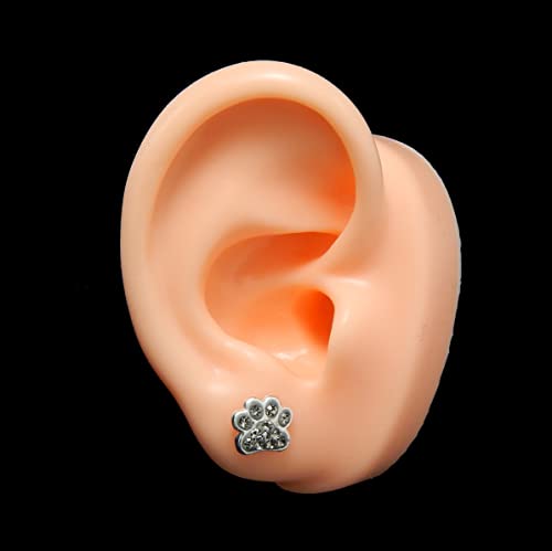 Image of 925 Sterling Silver Paw Print Stud Earrings (Choose Your Style) (Nickel Free)